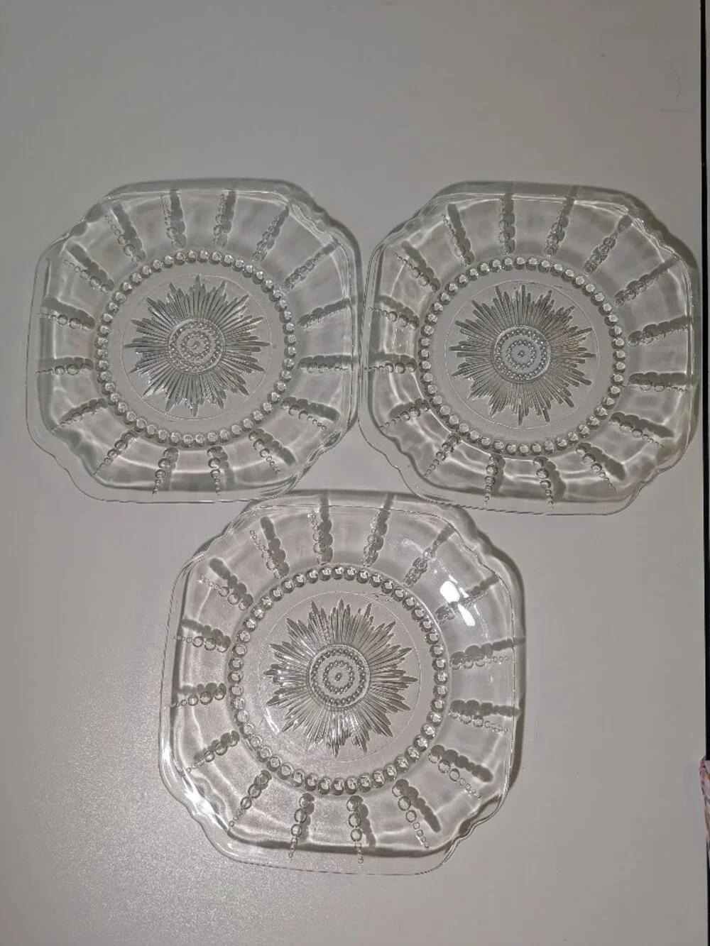 Set of 3 Vintage Federal Glass 